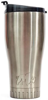 Metallic Gray Stainless Steel Tumbler With Flip Lid | Holds 30 Ounces