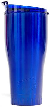 Metallic Royal Blue Stainless Steel Tumbler With Flip Lid | Holds 30 Ounces