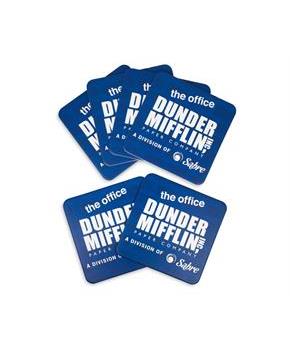 The Office Dunder Mifflin Logo Paper Drink Coasters | Set of 6