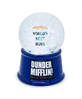 The Office "World's Best Boss" Mug 3-Inch Mini Light-Up Snow Globe