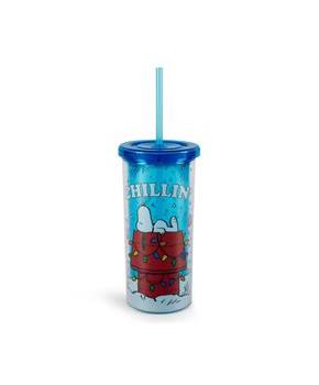 Peanuts Snoopy Chillin Acrylic Carnival Cup with Lid and Straw | Holds 20 Ounces