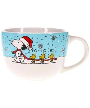 Peanuts Snoopy and Woodstock Holiday Ceramic Soup Mug | Holds 24 Ounces