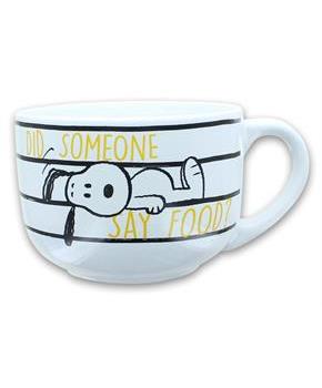 Peanuts Snoopy Did Someone Say Food 24oz Ceramic Soup Mug w/ Lid