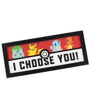 Pokemon "I Choose You" 12 x 5 Inch Framed MDF Wall Art