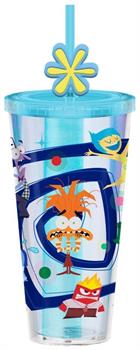 Disney Pixar Inside Out 2 Carnival Cup With Straw Topper Charm | Holds 24 Ounces