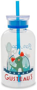 Disney Pixar Ratatouille Gusteau's Glass Milk Bottle With Straw | Hold 15 Ounces