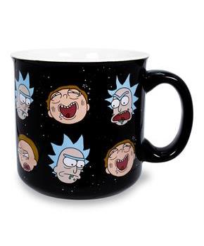 Rick and Morty Heads Allover Print Ceramic Camper Mug | Holds 20 Ounces