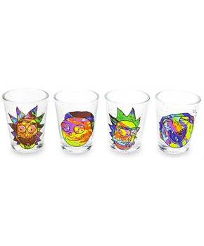 Rick and Morty Colorful Faces 2-Ounce Mini Shot Glasses | Set of 4