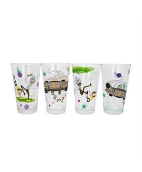 Rick and Morty 16-Ounce Pint Glasses | Set of 4
