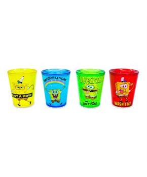 SpongeBob SquarePants Rainbow 1.5-Ounce Plastic Freeze Gel Mini Cups | Set of 4