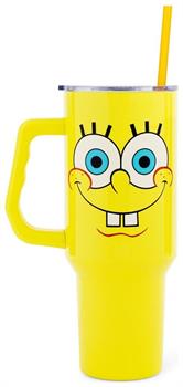 Nickelodeon SpongeBob SquarePants Face Stainless Steel Tumbler With Handle