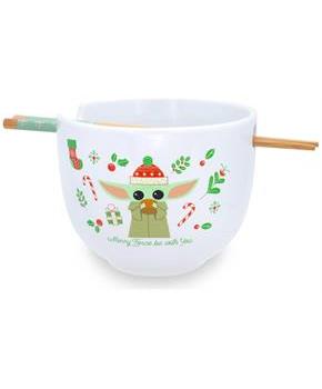 Star Wars: The Mandalorian Grogu "Merry Force" Ramen Bowl and Chopstick Set