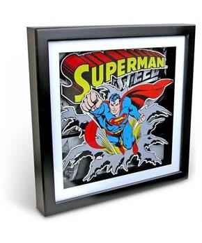 DC Comics Superman Flying 15 x 15 Inch Wood Shadow Box Wall Art
