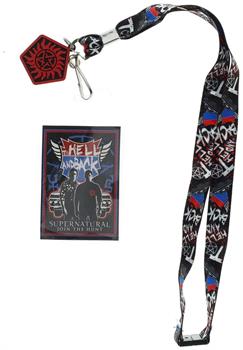 Supernatural "Hell and Back" Lanyard With Badge Holder and Anti-Possession Charm
