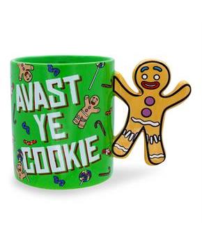 Shrek Gingerbread Man "Avast Ye Cookie" Ceramic Mug With Sculpted Handle