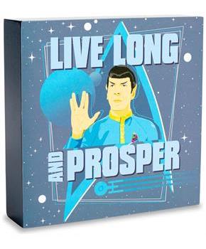 Star Trek Spock "Live Long and Prosper" Wooden Box Sign | 6 x 6 Inches