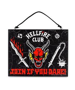 Stranger Things Hellfire Club Reversible Hanging Sign Wall Art | 10 x 8 Inches