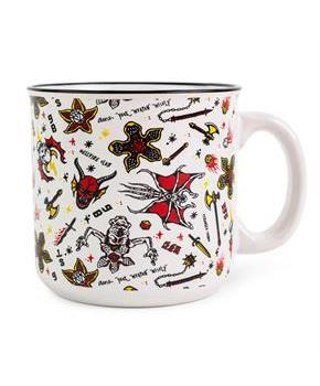 Stranger Things Hellfire Club Icons Ceramic Camper Mug | Holds 20 Ounces