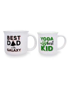 Star Wars "Best Dad" Darth Vader & "Yoda Best Kid" Ceramic Camper Mug | Set of 2