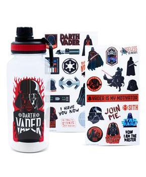 Star Wars Darth Vader Twist Spout Water Bottle and Sticker Set | Holds 32 Ounces