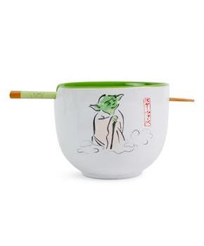 Star Wars Yoda "May The Force Be With You" Ceramic Ramen Bowl and Chopstick Set