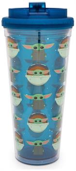 Star Wars: The Mandalorian Grogu Plastic Travel Tumbler | Holds 24 Ounces