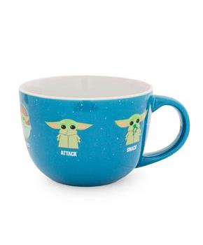 Star Wars: The Mandalorian "Protect Attack Snack" Ceramic Soup Mug | 24 Ounces