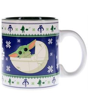 Star Wars: The Mandalorian Grogu Christmas Sweater Ceramic Mug | Holds 20 Ounces