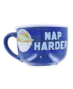 Star Wars The Child Work Hard Nap Harder 24oz Ceramic Soup Mug with Vented Lid