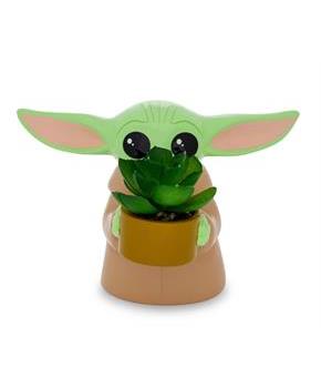 Star Wars: The Mandalorian Grogu Ceramic 4 Inch Mini Planter with Artificial Succulent