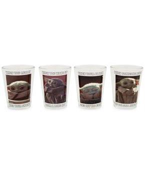 Star Wars: The Mandalorian Grogu Memes 1.5-Ounce Mini Shot Glasses | Set of 4