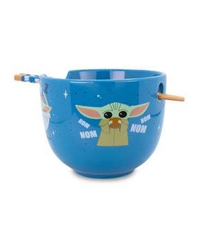 Star Wars: The Mandalorian Grogu "Nom Nom" 20-Ounce Ramen Bowl and Chopstick Set