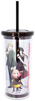 Spy X Family Trio Plastic Cold Cup With Lid and Straw | Holds 20 Ounces