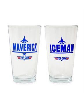 Top Gun Maverick and Iceman 20-Ounce Pint Glasses | Set of 2