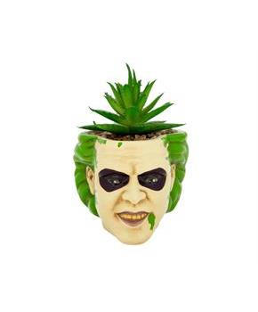 Beetlejuice Head 3-Inch Ceramic Mini Planter with Artificial Succulent