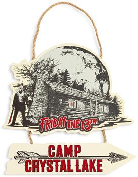 Friday The 13th Camp Crystal Lake Hanging Wall Sign | 9 x 9 Inches