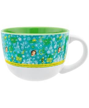 Elf Tossed Pattern Ceramic Soup Mug | Holds 20 Ounces