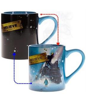 The Polar Express "Believe" Heat-Reveal Ceramic Mug | Holds 14 Ounces