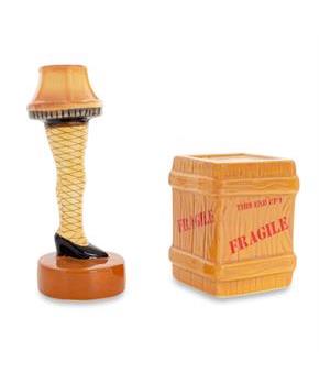 A Christmas Story Leg Lamp and Crate Ceramic Salt and Pepper Shakers | Set of 2