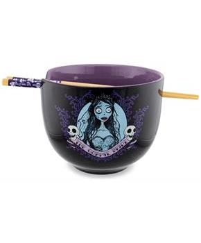 Tim Burton's Corpse Bride Emily 20-Ounce Ramen Bowl and Chopstick Set