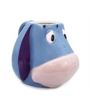 Disney Winnie the Pooh Eeyore Face Sculpted Ceramic Mug | Holds 20 Ounces