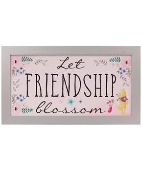 Disney Winnie The Pooh "Let Frendship Blossom" 10 x 18 Inch Framed MDF Wall Art