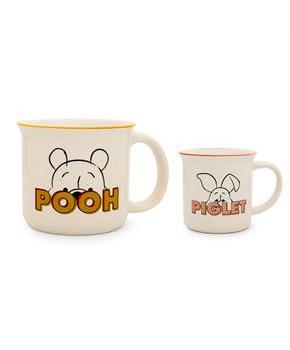 Disney Winnie the Pooh and Piglet Ceramic Camper Mugs | Set of 2
