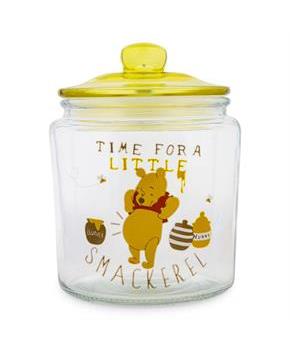 Disney Winnie the Pooh Glass Snack Jar Container With Lid | 6 Inches Tall