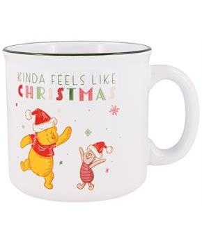 Disney Winnie The Pooh and Piglet Holiday Ceramic Camper Mug | Holds 20 Ounces