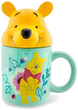 Disney Winnie the Pooh Ceramic Mug With Sculpted Topper | Holds 18 Ounces
