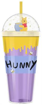 Disney Winnie the Pooh "Hunny" Pot with Bees 24oz Dome Top Travel Tumbler With Straw