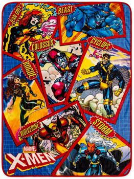Marvel X-Men Character Cards Raschel Throw Blanket | 45 x 60 Inches