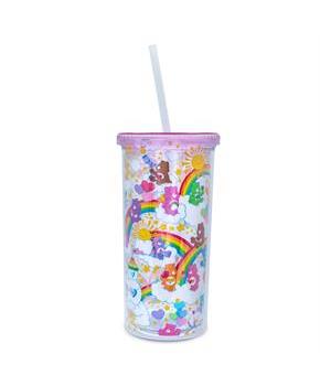 Care Bears Rainbow Stars Carnival Cup With Lid and Straw | Holds 20 Ounces