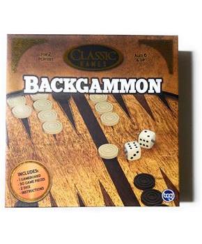 Classic Games Wood Backgammon Set | Board & 30 Game Pieces